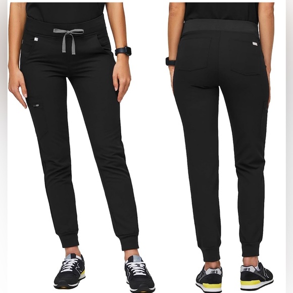Figs Zamora Jogger Scrub Pants Black Pull On Drawstring  XXS - Picture 11 of 12